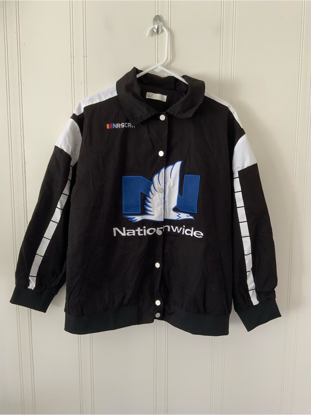 Nascar Black and White Performance Jacket with Blue Logo
